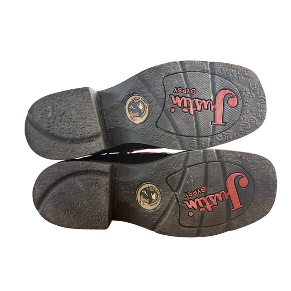 Justin Women's Gemma Red Black Western Gypsy Round Toe Boots Size 8.5 - Picture 7 of 7